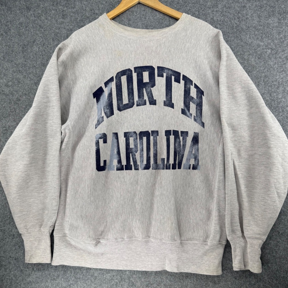 UNC Champion Reverse Weave Sweatshirt Mens XL Gray North Carolina Vintage 90s